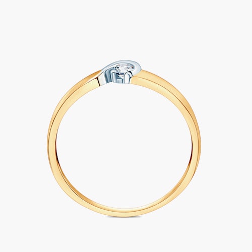 Pierścionek zaręczynowy SAVICKI: dwukolorowe złoto, diament